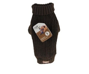 Hund - AFP All For Paws - Knitted Dog Sweater Fishermans Brown M 30.5cm - 632.9134