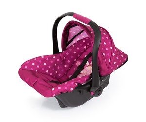 Dukker, Bamser & Utstyr - Bayer Design Deluxe Car Seat with Canopy for Dolls  - Rose w/ dots (67967AA) - 67967AA