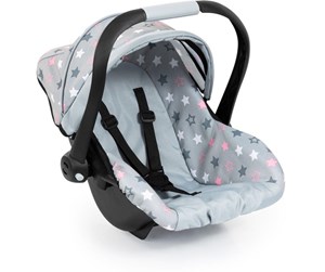 Dukker, Bamser & Utstyr - Bayer Design Deluxe Car Seat with Canopy for Dolls - Grey w/ Stars (67907AA) - 67907AA