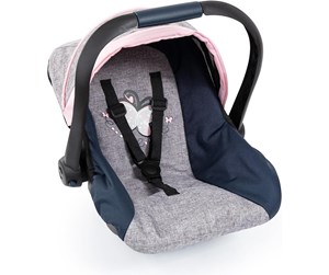 Dukker, Bamser & Utstyr - Bayer Design Deluxe Car Seat with Canopy for Dolls - Grey/Blue (67927AA) - 67927AA