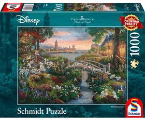 Puslespill - Schmidt Puzzle Thomas Kinkade: Disney 101 Dalmatians 1000 pcs - SCH4893