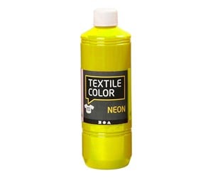 Kreative leker - Creativ Company Textile Color Semi-opaque Textile Paint - Neon Yellow 500ml - 34212