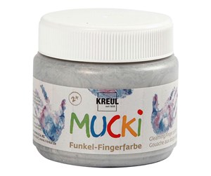 Kreative leker - Creativ Company Mucki Finger Paint - Silver Metallic 150ml - 34752