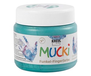 Kreative leker - Creativ Company Mucki Finger Paint - Green Metallic 150ml - 34756