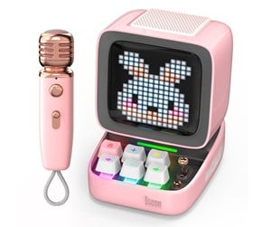 Bærbare festhøyttalere - Divoom Ditoo-Mic Mini Karaoke Machine Pixel Art Bluetooth Speaker - Pink - 6958444603858