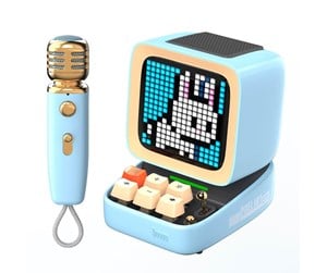 Bærbare festhøyttalere - Divoom Ditoo-Mic Mini Karaoke Machine Pixel Art Bluetooth Speaker - Blue - 6958444603889