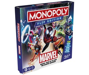 Brettspill & Puslespill - Hasbro Monopoly Flip Edition: Marvel Board Game for 2 to 4 Players Ages 8+ - F99311020