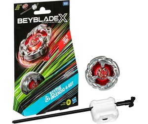 Leketøy - Hasbro Beyblade X Scythe Incendio 4-60T Starter Pack Set with Balance Type Top & Launcher Ages 8+ - F9583EU40