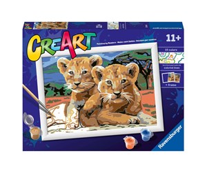 Kreative leker - Ravensburger CreArt Painting by Numbers - Little Lion Cubs - 236169