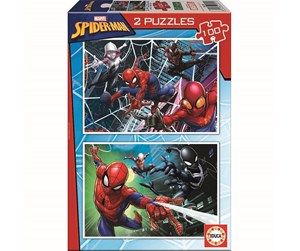 Puslespill - Educa 2x100 Spider-Man Gulv - 80-18101