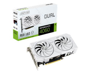 Grafikkort - ASUS GeForce RTX 4060 DUAL EVO White - 8GB GDDR6 VRAM - Grafikkort - 90YV0JCA-M0NA00