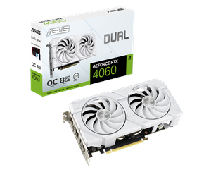 Grafikkort - ASUS GeForce RTX 4060 DUAL EVO White OC - 8GB GDDR6 RAM - Grafikkort - 90YV0JCB-M0NA00