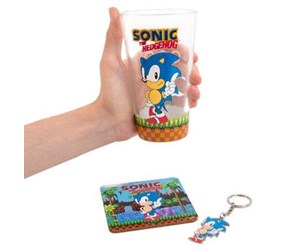 Reklameartikler - Fizz Creations - Sonic Glass Coaster & Keyring Set - Gavepakke - 2182