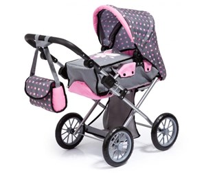 Dukker, Bamser & Utstyr - Bayer Design Doll's Pram City Star - Grey/Pink (13666AA) - 13666AA