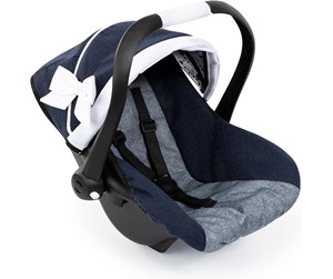 Dukker, Bamser & Utstyr - Bayer Design Deluxe Car Seat with Canopy for Dolls - Blue w/ White Bow (67981AA) - 67981AA