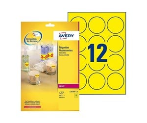 Papir, Fotopapir & Etiketter - Avery L7670Y - round labels - 300 label(s) - 63.5 mm round - L7670Y-25