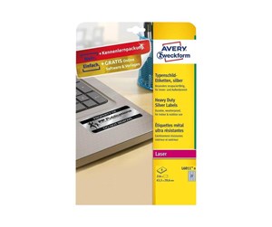 Papir, Fotopapir & Etiketter - Avery Zweckform Heavy Duty L6011 - labels - matte - 216 label(s) - 63.5 x 29.6 mm - 78 g/m² - L6011-8