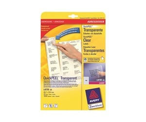 Papir, Fotopapir & Etiketter - Avery L4770 - transparent address labels - 1000 pcs. - 25.4 x 45.7 mm - L4770-25