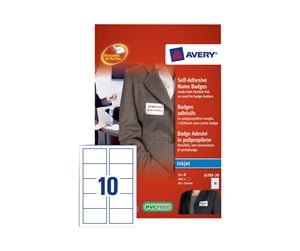 Papir, Fotopapir & Etiketter - Avery Name Badge - name badge labels - 200 pcs. - 50 x 80 mm - J4785-20