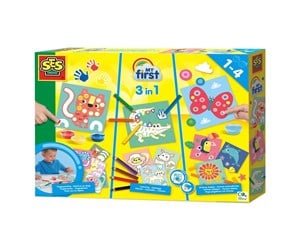 Kreative leker - SES My First - 3in1 Finger Painting Coloring Pasting Shapes - 14489