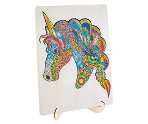 Puslespill - Creative Craft Group Wooden Jigsaw Puzzle Unicorn 137pcs. Tre - 400086