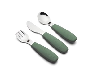 Babyutstyr - Nuuroo Jana cutlery set 3-pack - Dusty Green - NU465DG