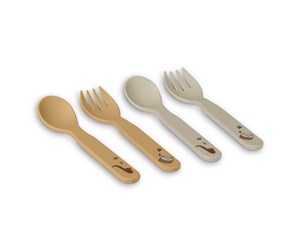 Babyutstyr - Nuuroo Carl cutlery set 4-pack - Cream Mix - NU576CM