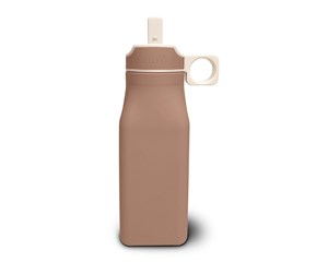 Babyutstyr - Nuuroo Lindi silicone drinking bottle 450 ml - Chocolate Malt - NU511CM