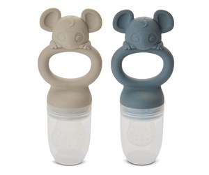 Babyutstyr - Nuuroo Lauge silicone fruit feeder pacifier 2-pack - Bering Sea / Cobblestone - NU518BC4