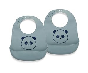 Babyutstyr - Nuuroo Alfie silicone bib 2-pack - Lead - NU128L