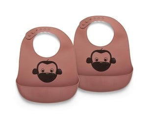 Babyutstyr - Nuuroo Alfie silicone bib 2-pack - Mahogany - NU128M