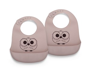 Babyutstyr - Nuuroo Alfie silicone bib 2-pack - Woodrose - NU128WR