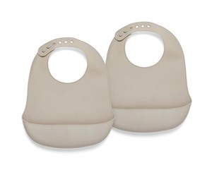 Babyutstyr - Nuuroo Tex silicone bib 2-pack  - Cobblestone - NU129CS