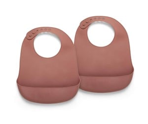 Babyutstyr - Nuuroo Tex silicone bib 2-pack  - Mahogany - NU129M