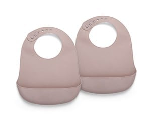 Babyutstyr - Nuuroo Tex silicone bib 2-pack  - Woodrose - NU129WR