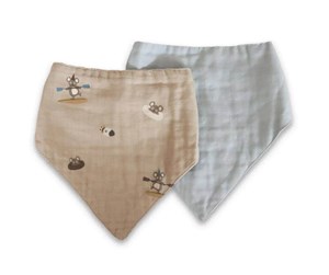 Babyutstyr - Nuuroo Villads muslin bib 2-pack  - Surfer / Dusty Blue - NU573SD