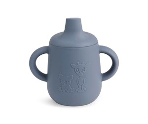 Babyutstyr - Nuuroo Aiko silicone cup with sippy - Bering Sea - NU115BS