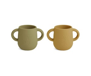 Babyutstyr - Nuuroo Abiola silicone cup 2-pack - Olive Green / Dusty Yellow - NU422OD