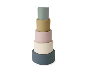 Babyleker - Nuuroo Vanja silicone stacking tower- Multi Mix - NU507