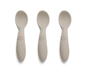 Babyutstyr - Nuuroo Ella silicone spoon 3-pack  - Cobblestone - NU125CS