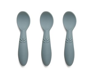 Babyutstyr - Nuuroo Ella silicone spoon 3-pack - Lead - NU125L