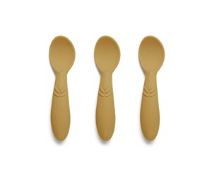 Babyutstyr - Nuuroo Ella silicone spoons 3-pack - Dusty Yellow - NU430DY