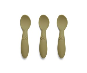 Babyutstyr - Nuuroo Ella silicone spoons 3-pack  - Olive Green - NU430OG