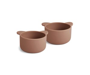 Babyutstyr - Nuuroo Rosa silicone snackbox 2-pack - Chocolate Malt - NU481