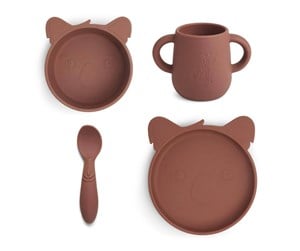 Babyutstyr - Nuuroo Lykke silicone dinner set 4-pack - Mahogany - NU121M