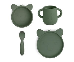 Babyutstyr - Nuuroo Lykke silicone tableware 4-pack  - Dusty Green - NU375DG