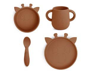 Babyutstyr - Nuuroo Lykke silicone tableware 4-pack - Caramel Café - NU376CC