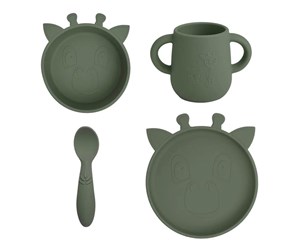 Babyutstyr - Nuuroo Lykke silicone tableware 4-pack - Dusty Green - NU376DG