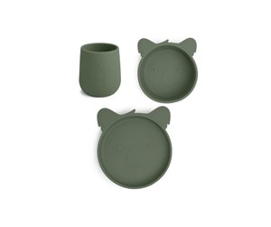 Babyutstyr - Nuuroo Judi silicone tableware 3-pack  - Dusty Green - NU377DG