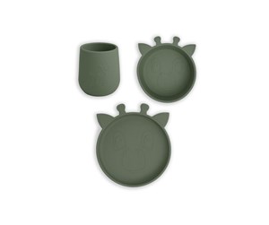 Babyutstyr - Nuuroo Judi silicone tableware 3-pack  - Dusty Green - NU378DG